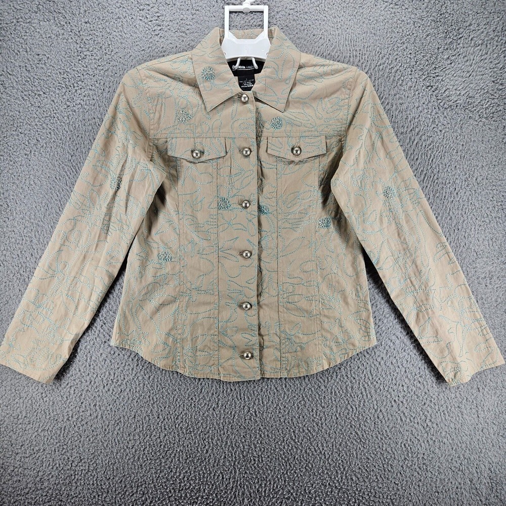 VTG‎ Brandon Thomas Shirt Women Size Small Unique Button Bead Embroidered  - S